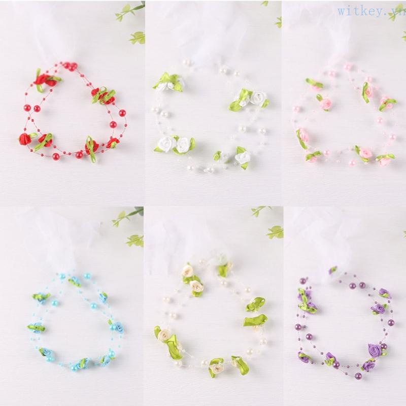 Băng Đô Hoa Đính Ngọc Trai Giả Làm Phụ Kiện Chụp Ảnh Cho Bé Sơ Sinh