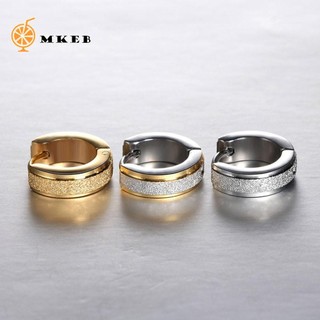 Đôi bông tai bằng thép titan hình khuyên tròn cá tính