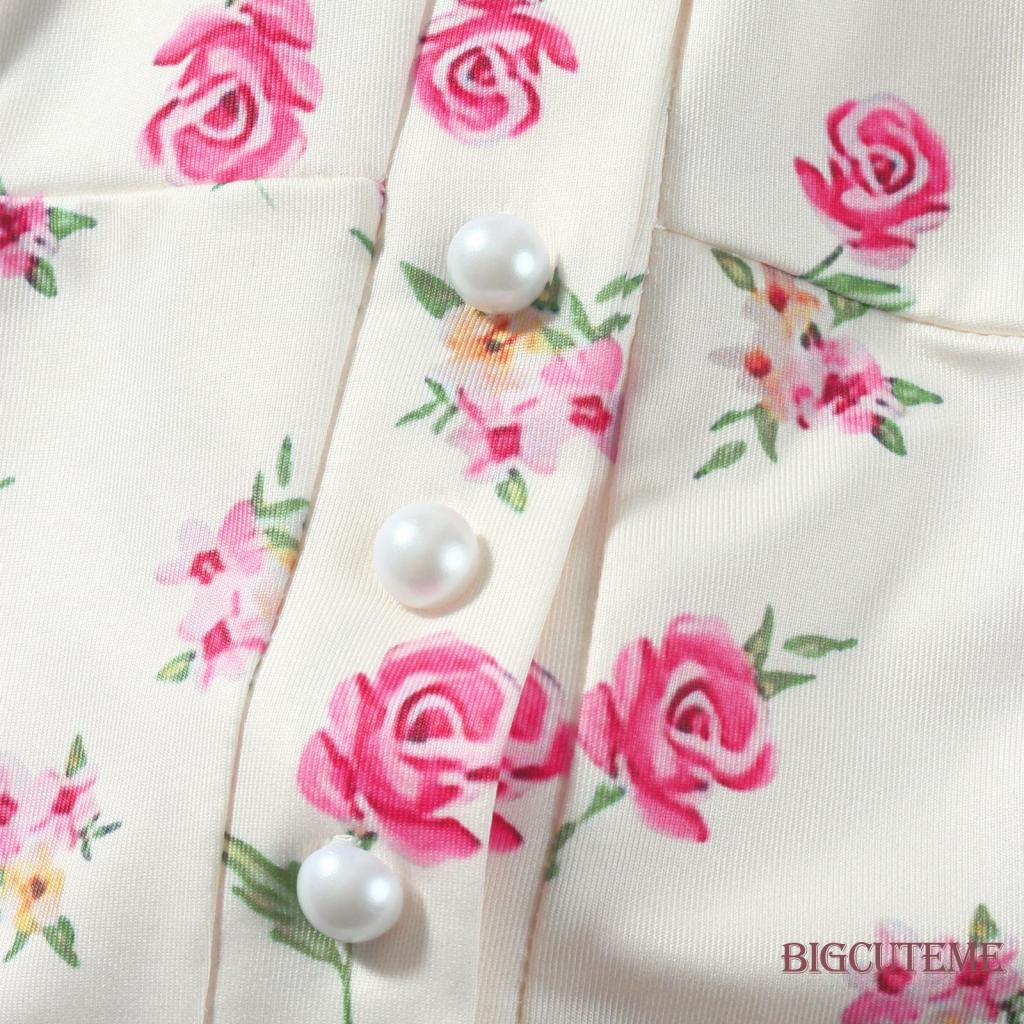 Áo Croptop Màu Trơn / In Họa Tiết Hoa Xinh Xắn Thời Trang Mùa Hè Cho Nữ