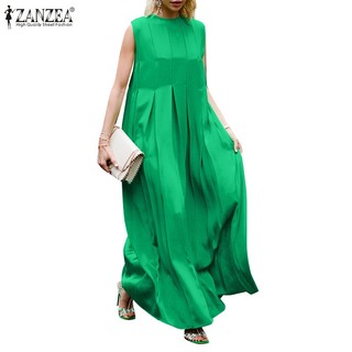 Đầm maxi dài ZANZEA không tay thời trang dành cho nữ