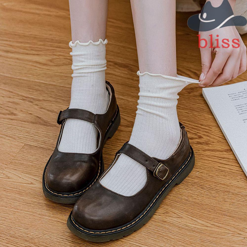 Vớ Cotton Hai Ngón Phối Bèo Nhún Thời Trang Harajuku Cho Nữ