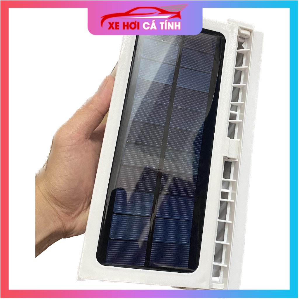 Quạt thông gió ô tô, quạt hút muì xe hơi bản nâng cấp dùng năng lượng mặt trời tích hợp pin lưu điện lắp ở cánh cửa