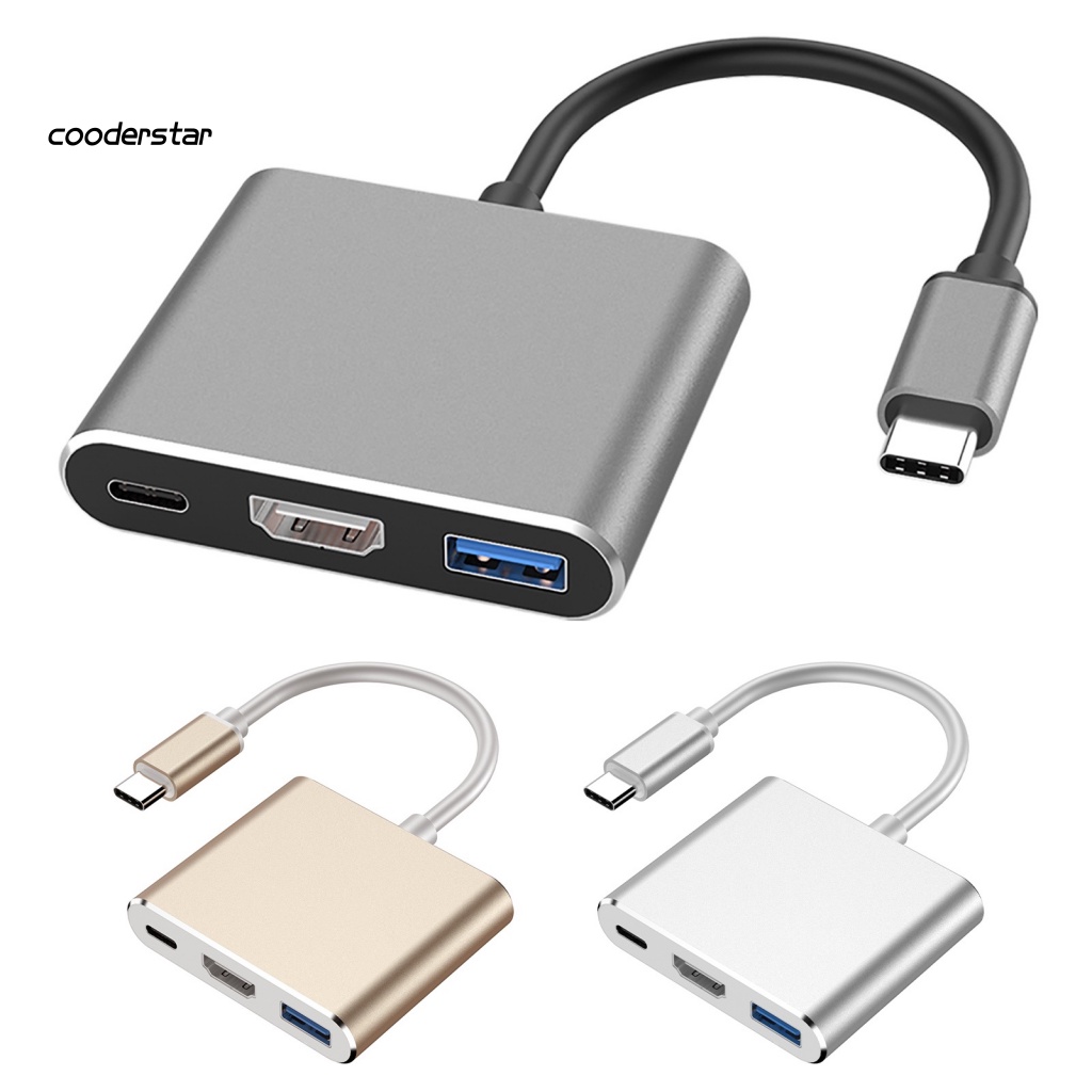 Cáp Chuyển Đổi 3 Trong 1 Cổng Usb 3.1 Type-C Sang Usb 3.0 HDMI Type-C Tốc Độ Cao