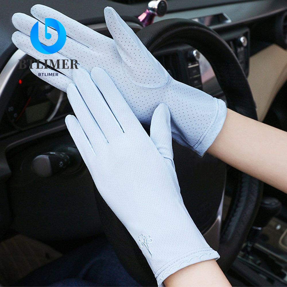 Găng Tay Lái Xe Chống Tia UV Chất Liệu Lụa Lạnh