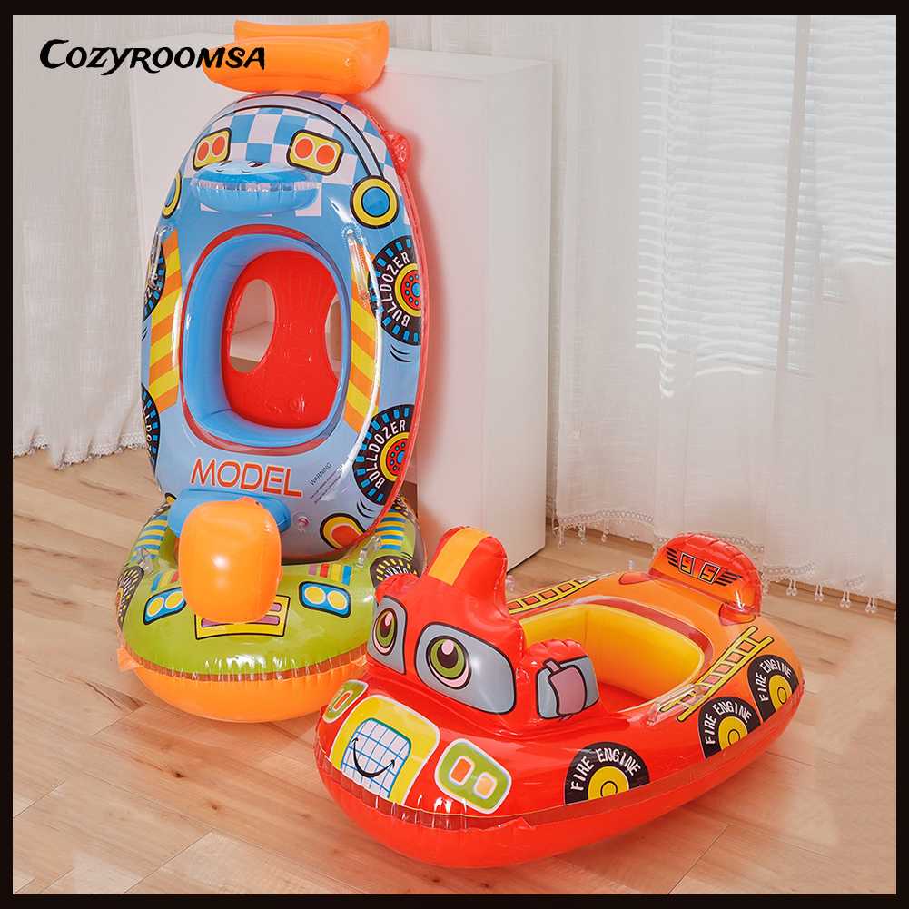 Phao Bơi PVC Hình Tròn In Họa Tiết Hoạt Hình Dễ Thương Tiện Dụng Cho Bé