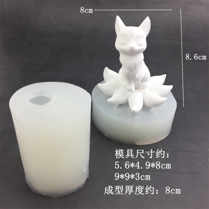 Bộ 2 Bộ Chín Cánh Cáo Hương Liệu Khuếch Tán Đá Trang Trí Khuôn Silicon Tự Làm Xe Cáo Thạch Cao Trang Trí Nến