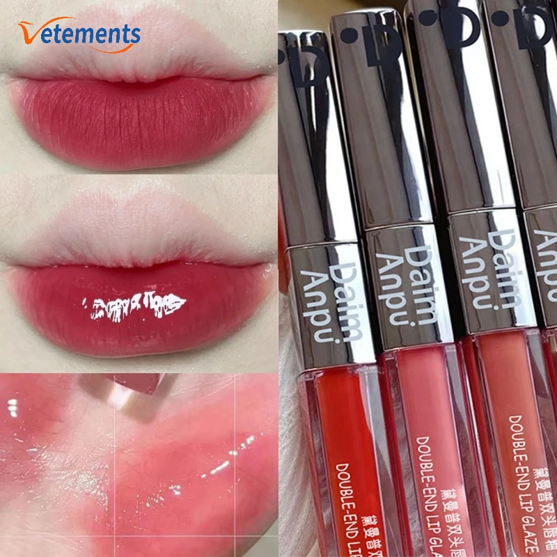 Son Kem Hai Đầu Hiệu Ứng Gương Dưỡng Ẩm Lâu Trôi Không Dính Thành Cốc