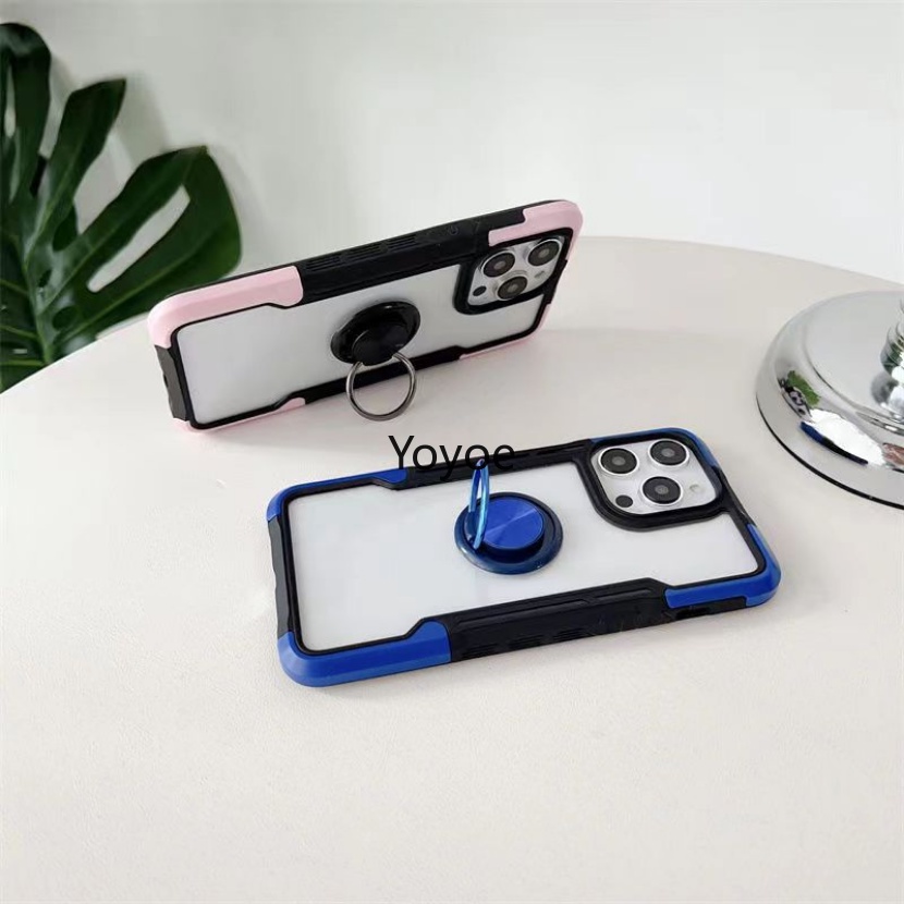 Ốp Điện Thoại Armor Silicone Trong Suốt Có Thanh Đỡ Chống Sốc Cho iPhone 14 13 12 11 Pro Max X XS XR 7 8 Plus