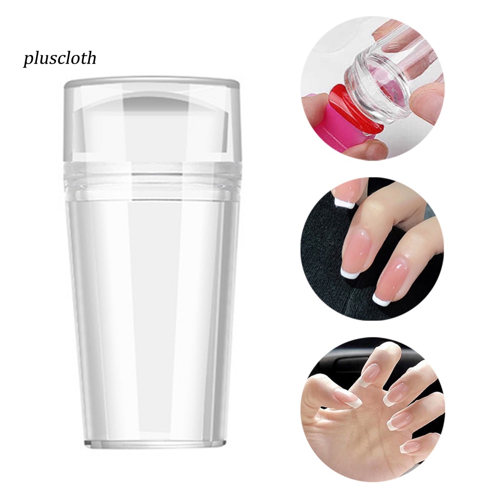 Set 2 Khuôn In Móng Tay Bằng Silicone Có Nắp Tiện Dụng