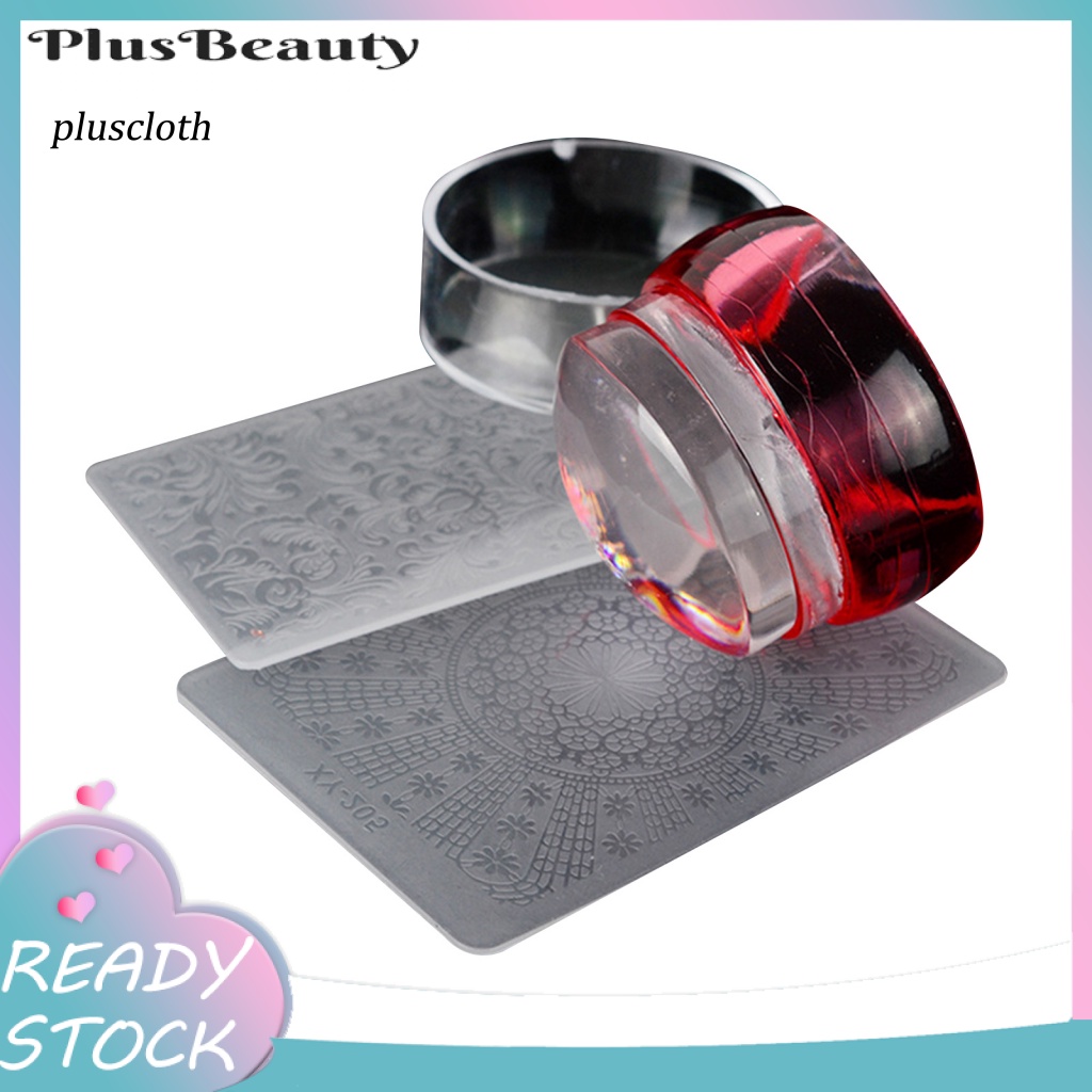 &lt; Pluscloth &gt; Dụng Cụ Đóng Dấu Trang Trí Móng Tay Nghệ Thuật Tái Sử Dụng Tiện Lợi Dễ Sử Dụng