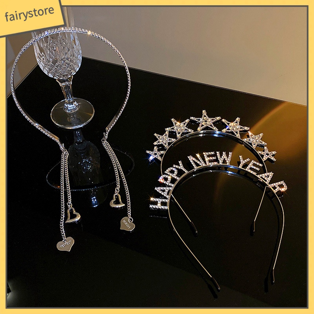 Băng Đô Cài Tóc Hình Ngôi Sao Đính Đá Lấp Lánh Thời Trang Cho Nữ