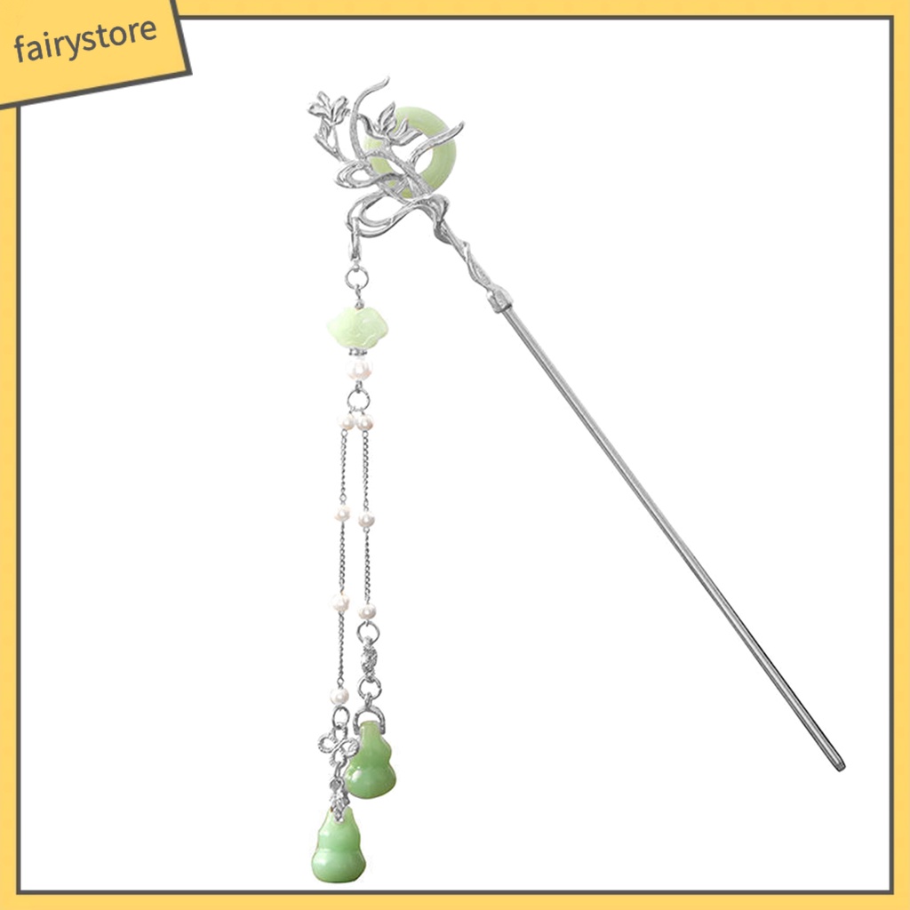 Trâm Cài Tóc Hình Chú Chim Đính Ngọc Trai Nhân Tạo Phối Tua Rua Phong Cách Cổ Điển