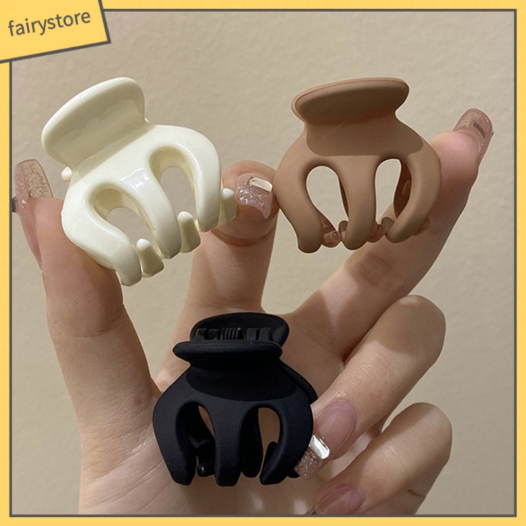 Kẹp Tóc Càng Cua Chống Trượt Màu Sắc Trơn Đơn Giản Cho Nữ