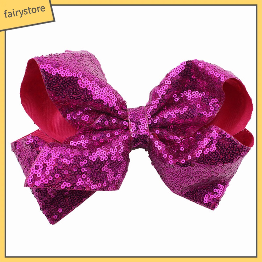 Kẹp Tóc Nơ Lớn Đính Kim Sa Lấp Lánh Cho Bé Gái