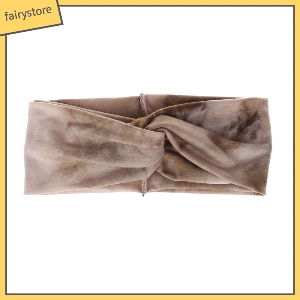 Băng Đô Bản Rộng Thắt Nút Co Giãn Nhuộm Màu Phong Cách Bohemian Cho Nữ