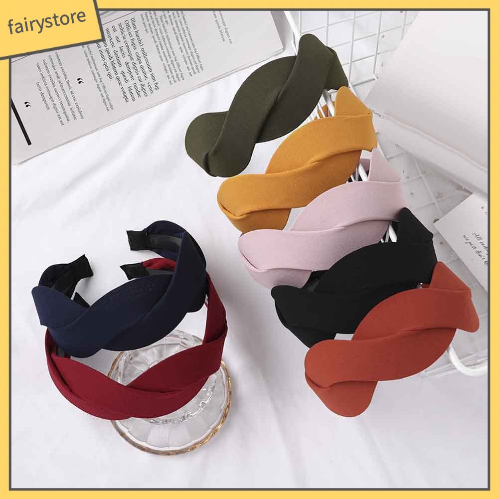 Băng Đô Cài Tóc Màu Trơn Họa Tiết Gợn Sóng Thời Trang Dành Cho Nữ