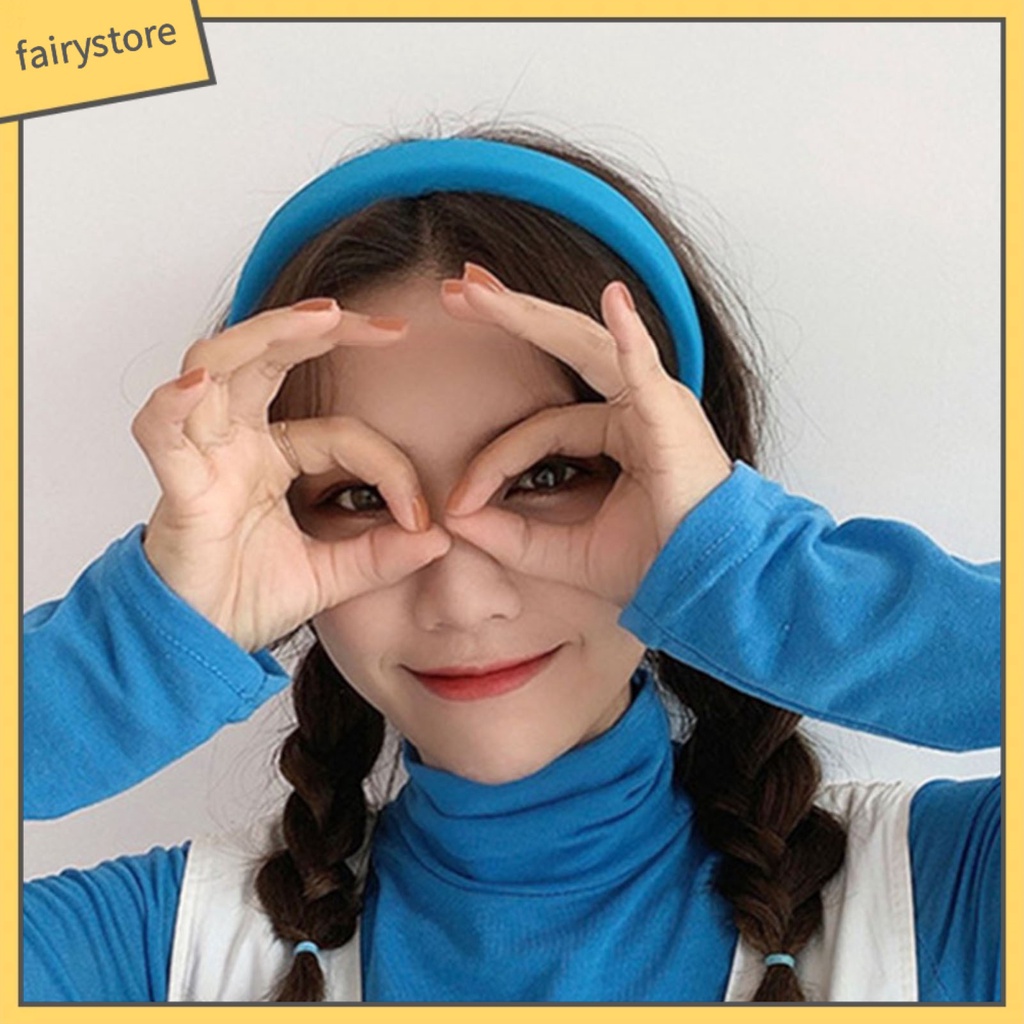 Băng Đô Cài Tóc Bản Rộng Không Trượt Màu Sắc Ngọt Ngào Cho Nữ