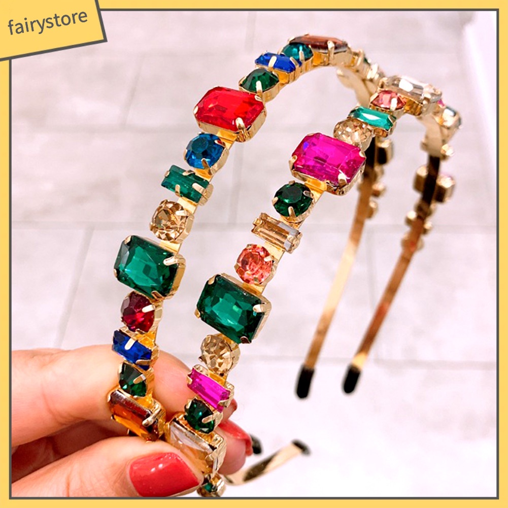Băng Đô Đính Đá Nhiều Màu Sắc Thời Trang Dành Cho Nữ