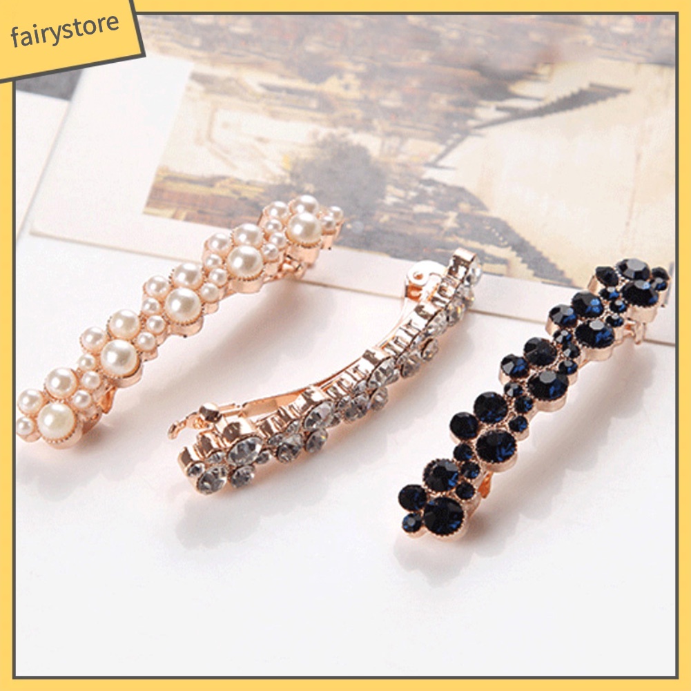 Kẹp Tóc Đính Đá Và Ngọc Trai Giả Thời Trang Dành Cho Nữ