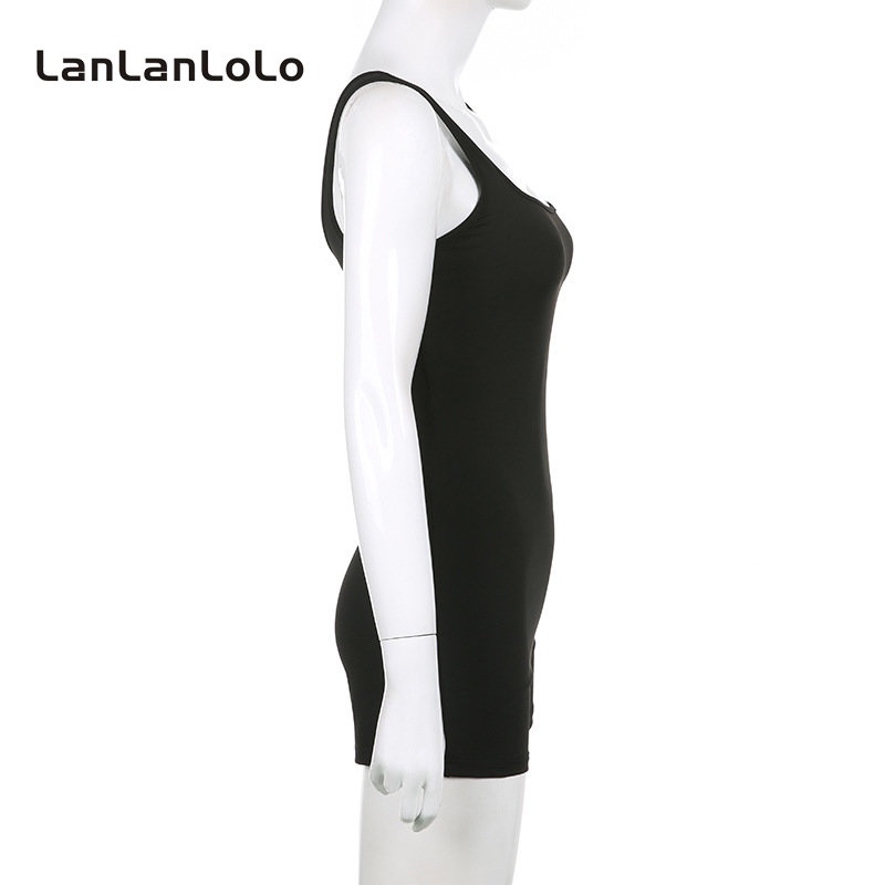 Jumpsuit Cổ Vuông Hở Lưng Màu Trơn Đơn Giản Thoải Mái Thời Trang Cho Nữ 2023