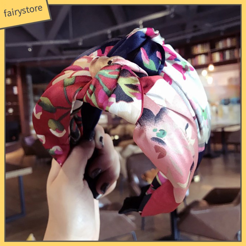 Băng Đô Thắt Nút Họa Tiết Hoa Thời Trang Cho Nữ