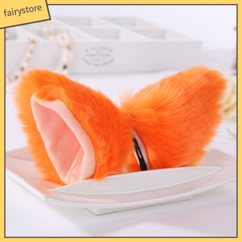 1 Cặp Kẹp Tóc Tai Mèo Đính Lông Hóa Trang Chụp Ảnh Cho Bé