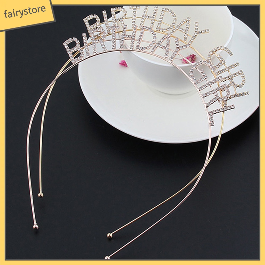 Băng Đô Cài Tóc Hình Vương Miện Bằng Kim Loại Có Đính Đá