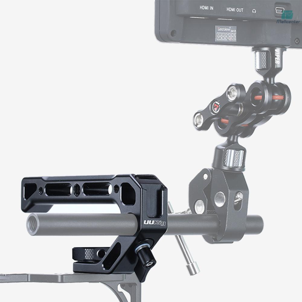 UURig R008 Universal Camera Top Handle Handgrip with Cold Shoe Mounts 15mm Rod Clamp 3/8 Inch Screw Lock Adopt for ARRI Standard Locating Hole for Microphone Lights Monitor for Camera Rig Cage