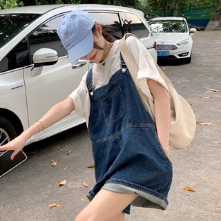 Quần Yếm Jean Ngắn Ống Rộng ,Yếm Kaki Đùi Dáng Rộng Phong Cách Hàn Quốc Cho Nữ