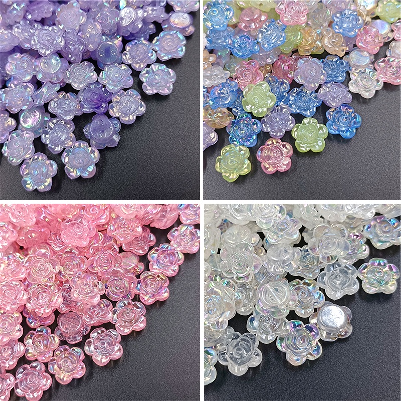 Set 20 Hạt Charm Hoa Nhiều Màu Sắc Thời Trang