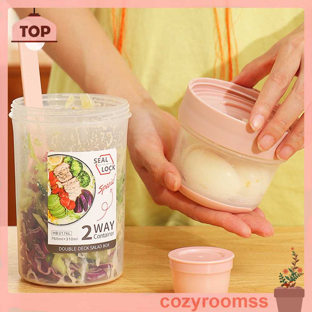 Cốc Ăn Sáng Có Nắp Đậy Chống Rò Rỉ Dành Cho Thợ Ăn Kiêng