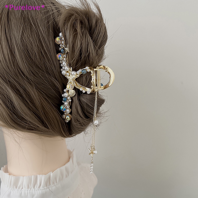 Kẹp Tóc Kim Loại Đính Đá Phối Tua Rua Phong Cách Retro Cho Nữ Mới