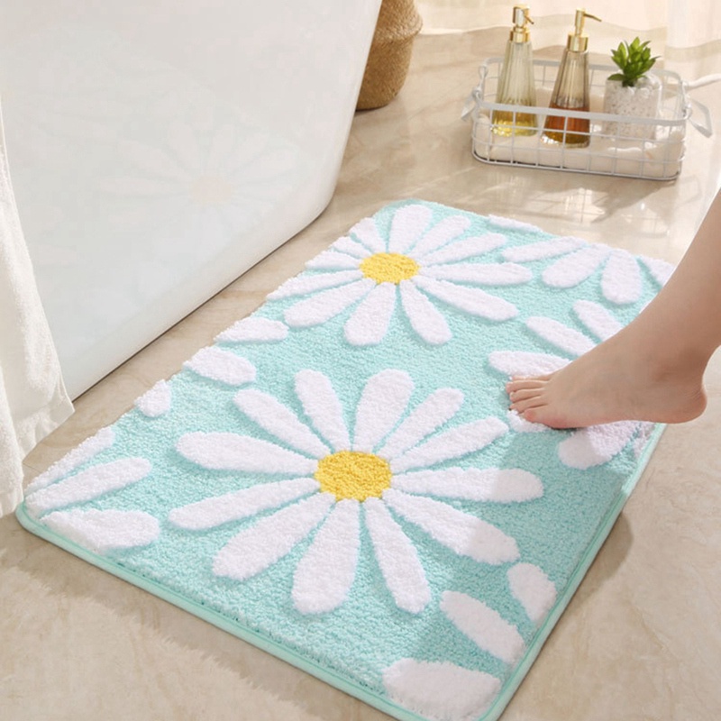 Thảm Chùi Chân Chống Trượt Hình Bông Hoa Dành Cho Nhà Tắm