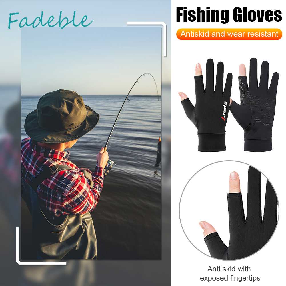 1 Đôi Găng Tay Câu Cá 2 Ngón Chống Trượt Tiện Lợi Sự Bảo Vệ