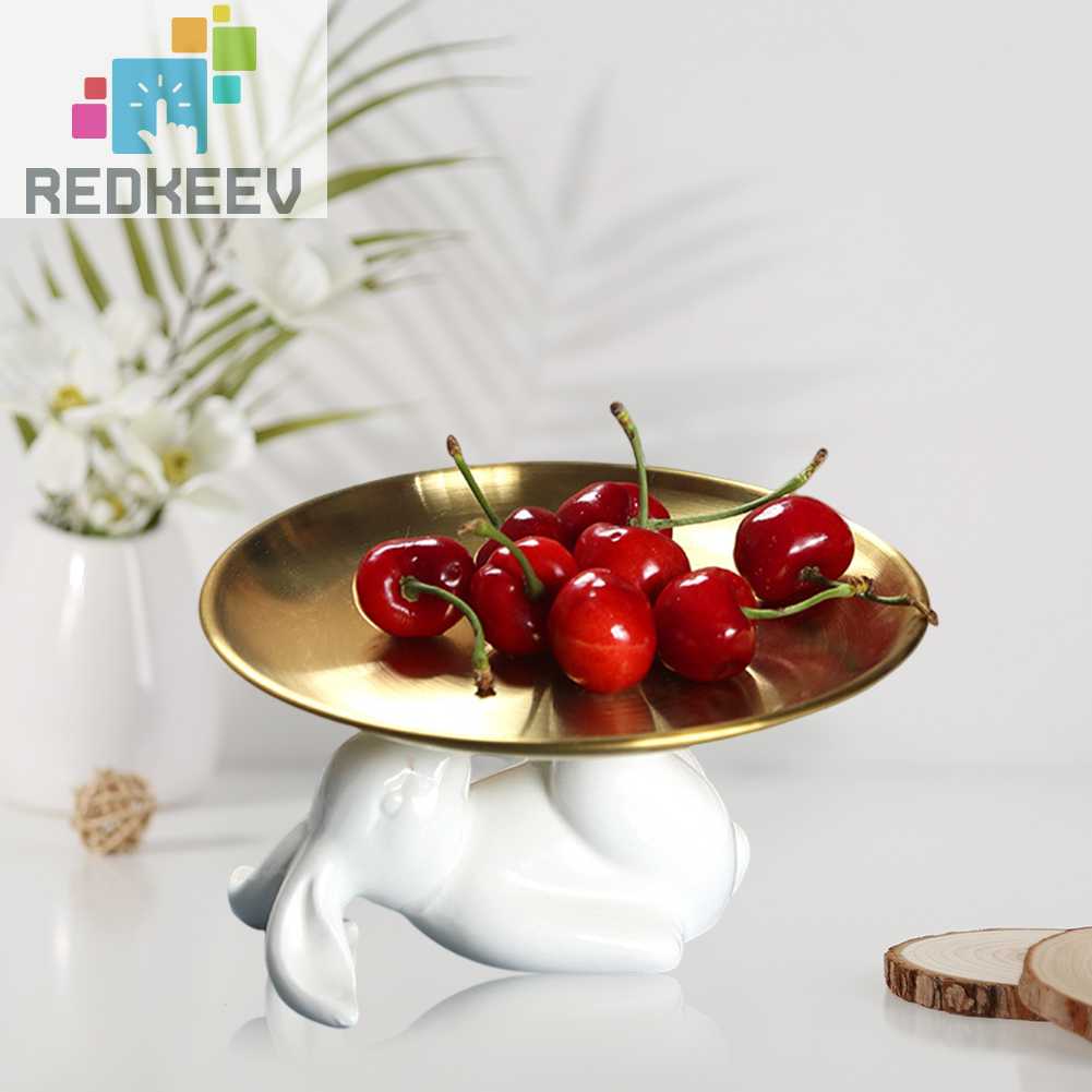 Khay Sứ Tròn Hình Thỏ Trang Trí Nhà Cửa