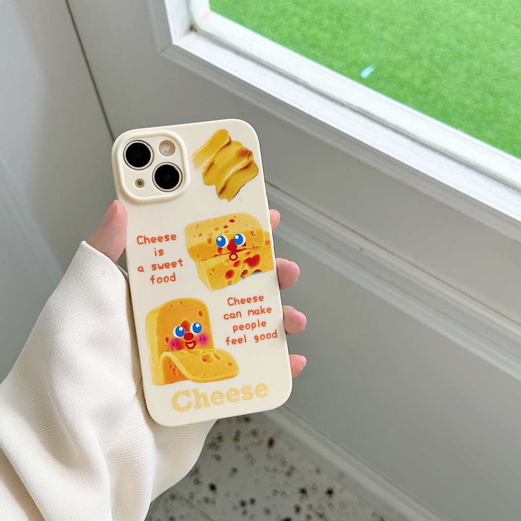Ốp Điện Thoại TPU Dẻo Họa Tiết Hoạt Hình Phô Mai Dễ Thương Cho iPhone 13 12 11 Pro Max 14 Plus