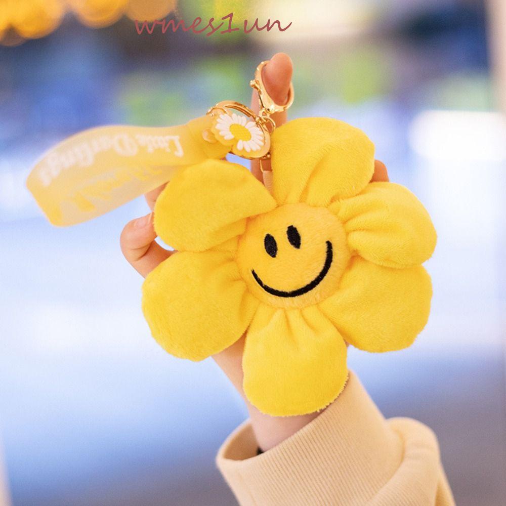 Móc Khóa Hình Hoa Hướng Dương Nhồi Bông Nhiều Màu Dễ Thương WMES15H