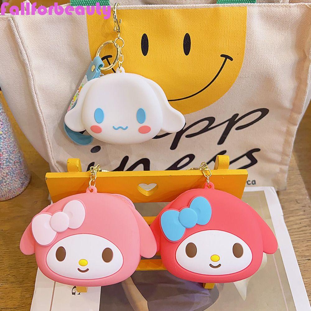 Túi Đựng Tiền Xu Mini Bằng Silicon Có Khóa Kéo Họa Tiết Hoạt Hình Kuromi KT Cinnamonroll Dễ Thương