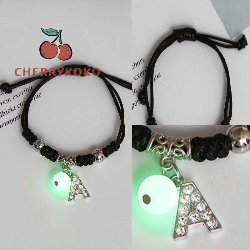 🍒🍒CHERRYKOKO Vòng Tay Dạ Quang ĐíNh 26 Kí Tự ĐộC ĐáO