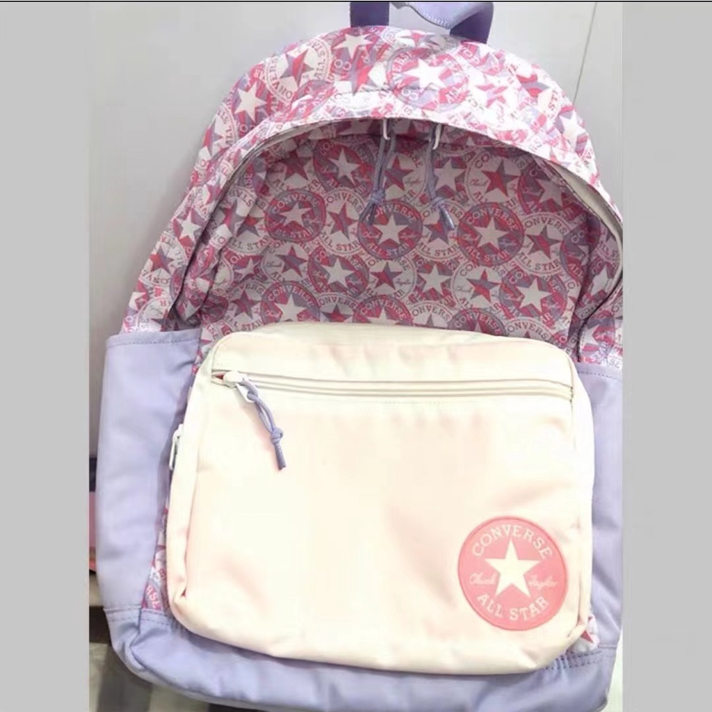 Balo Converse Màu Hồng / Tím In Logo Trái Tim Dung Tích Lớn Cho Nam Và Nữ 1066