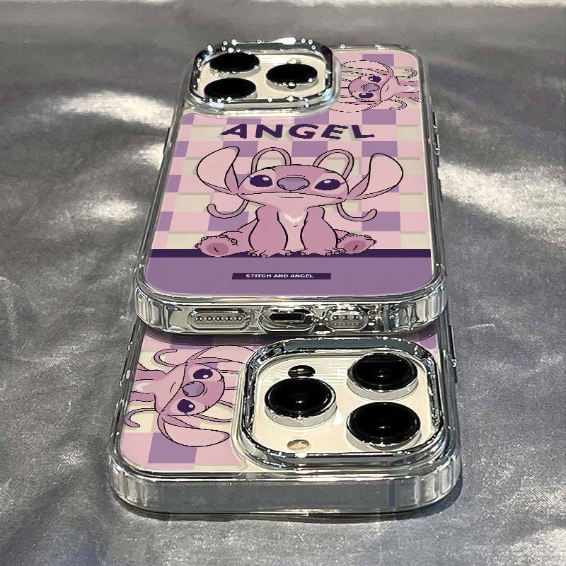 ✅Ốp Điện Thoại Mềm Chống Sốc In Hình Stitch Màu Hồng Cho Iphone 11 / 7plus 8 12 14promax 13 FVH8
