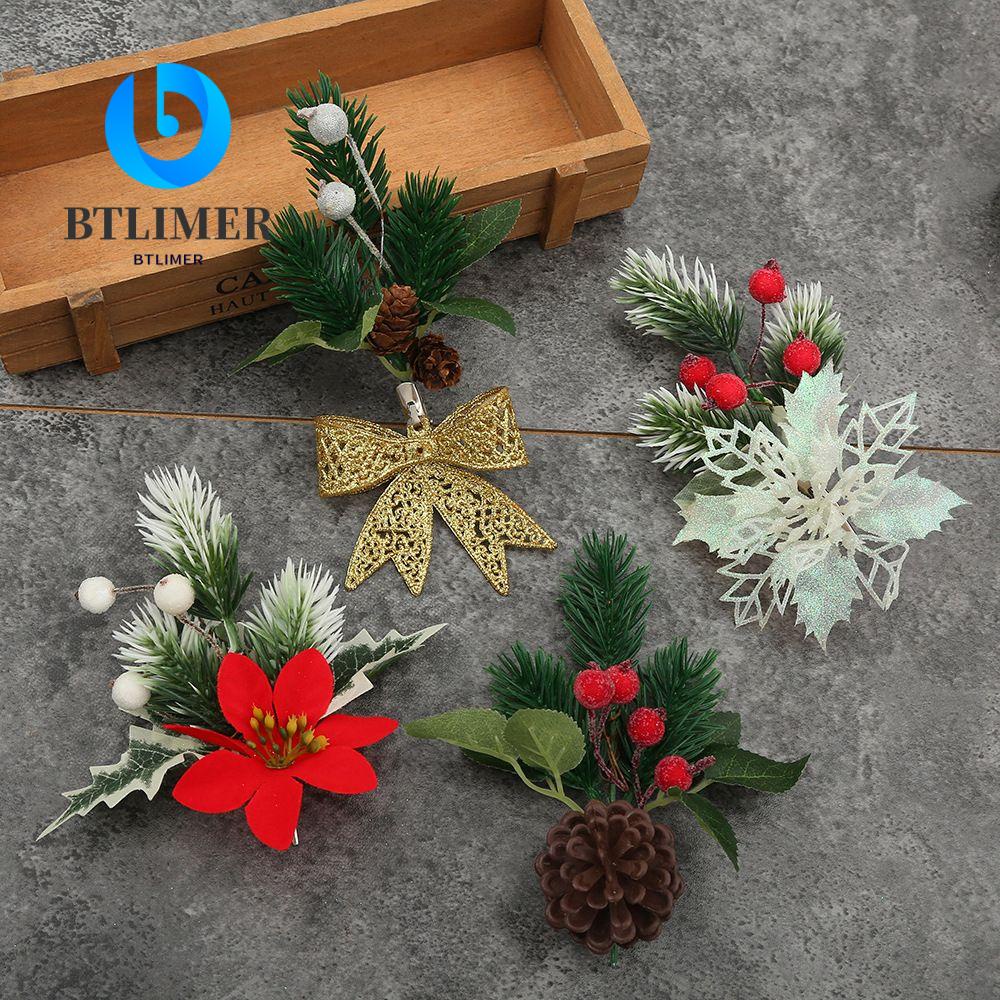 Bộ 4 Nhánh Cây Thông Đỏ Trang Trí Giáng Sinh