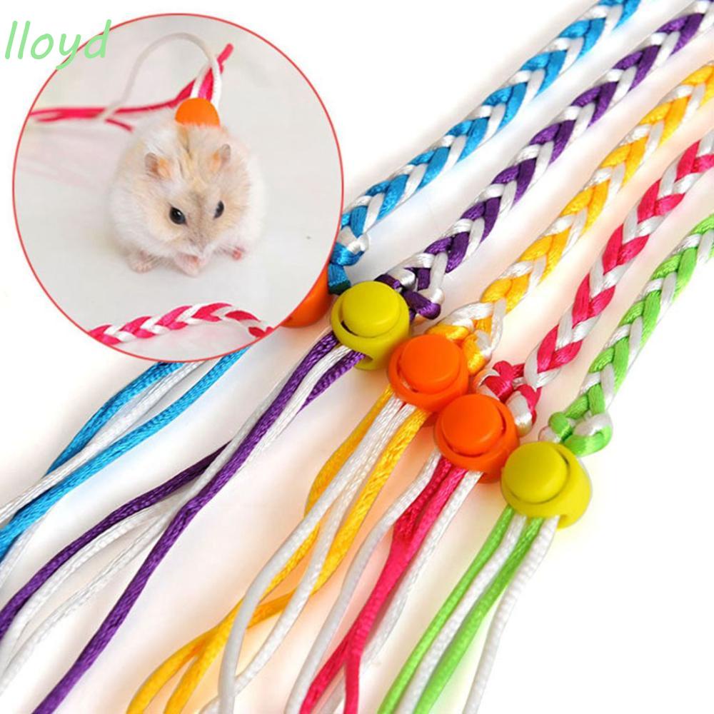 Dây Dắt Chuột Hamster Đi Dạo Bằng Nylon Có Chuông Màu Sắc Ngẫu Nhiên