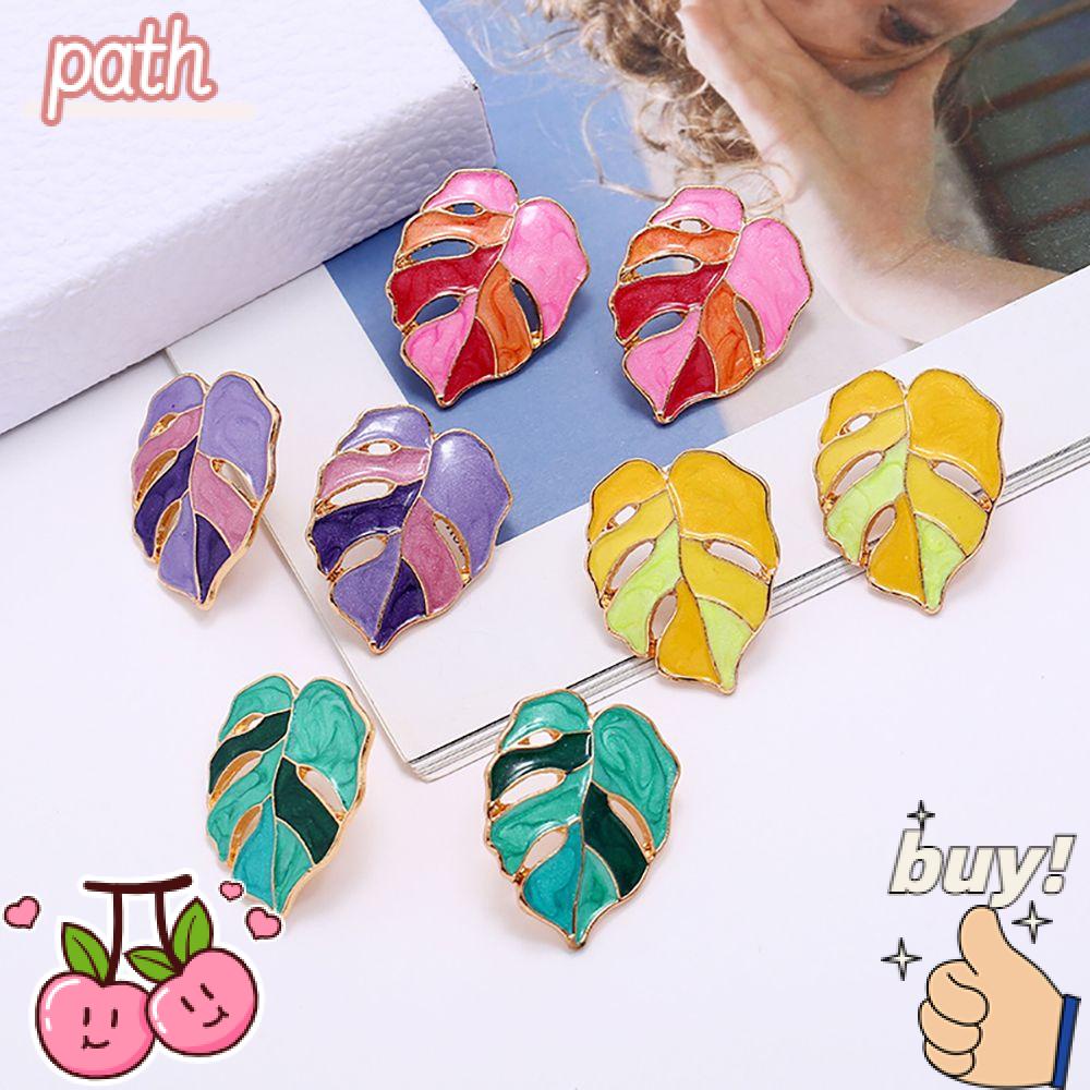 Bông Tai Trang Sức Hình Lá Rùa Dầu Sen Series Thời Trang