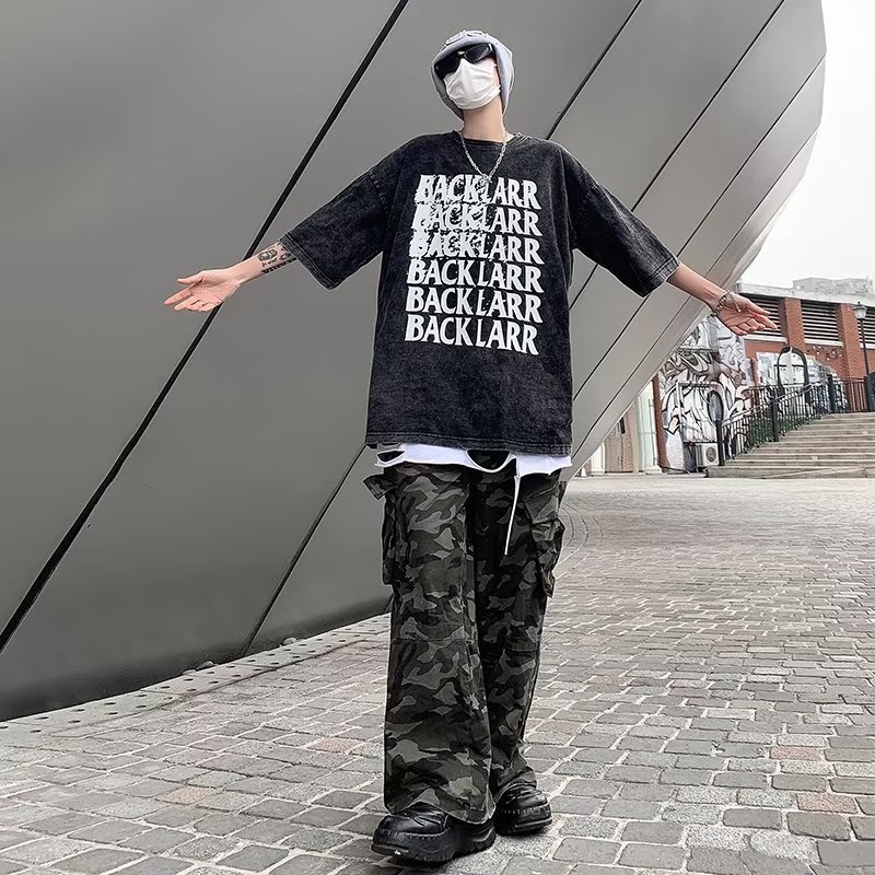 Áo Thun Ngắn Tay Form Rộng Phong Cách Đường Phố Thời Trang Mùa Hè Dành Cho Nam