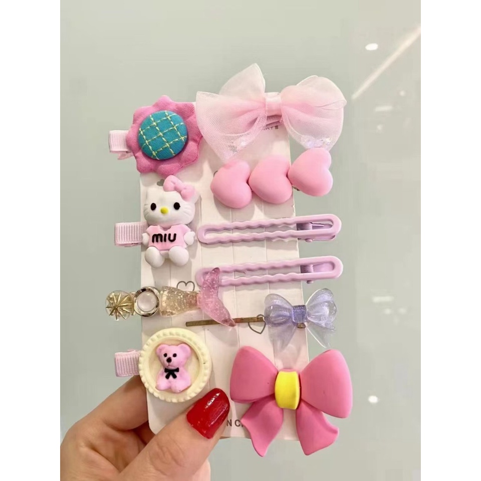 PVN47310 Set 10 kẹp tóc dễ thương nhiều màu cho bé gái T888