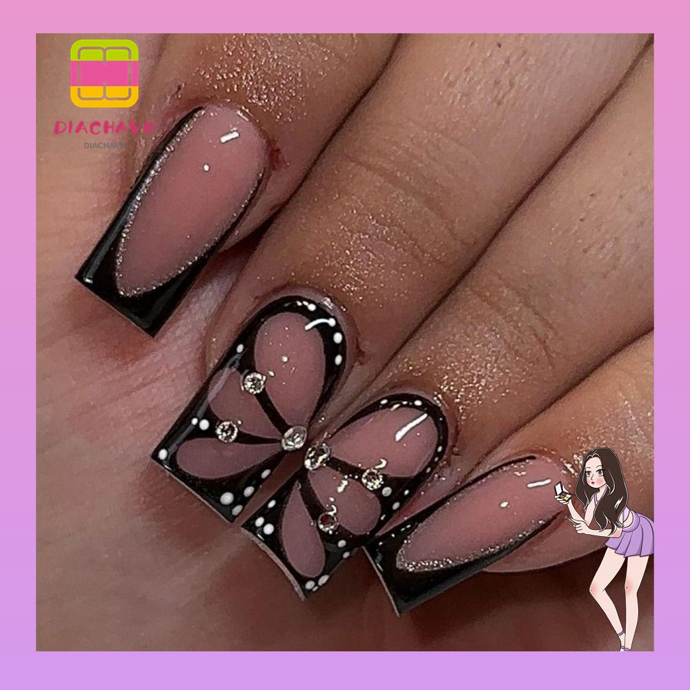 Set 24 Móng Tay Giả Có Thể Tháo Rời DIY