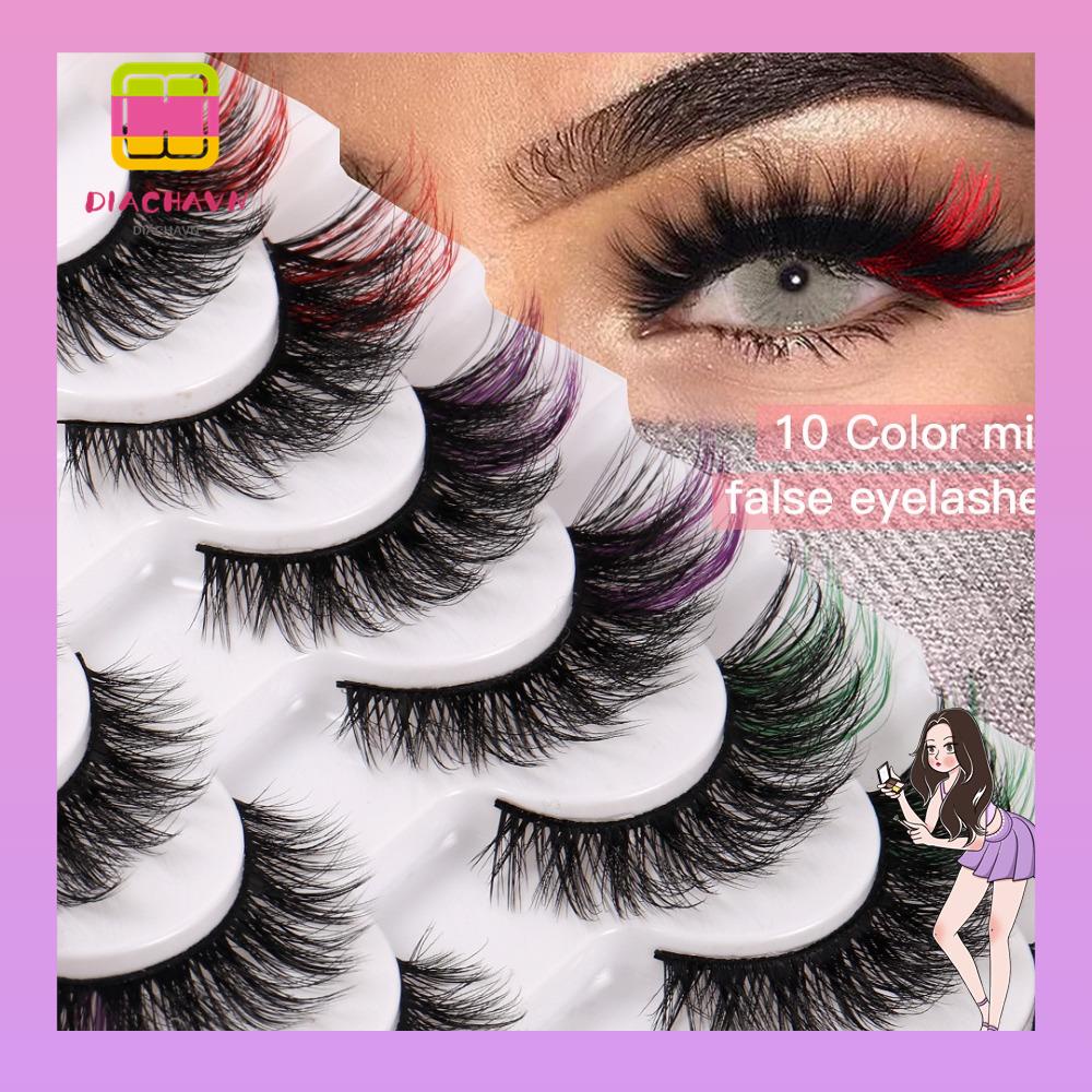 Lông Mi Giả Dày Và Dài Tự Nhiên Nhiều Màu Sắc Trang Điểm Cho Nữ