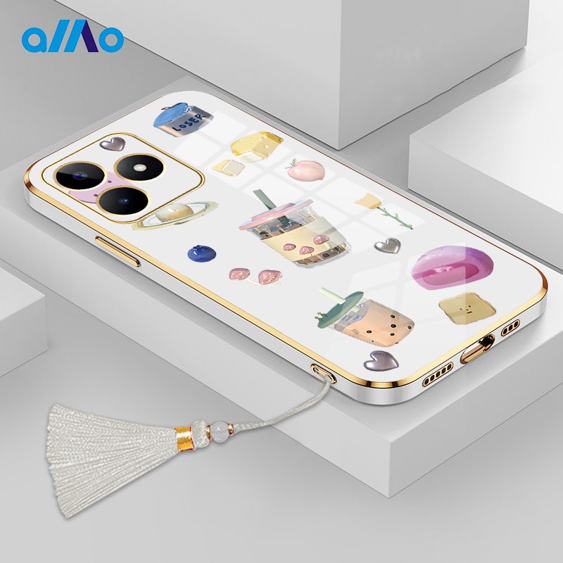 Ốp Điện Thoại Mềm Hình Trà Sữa Cho Realme C53 Narzo N53 Realme 11 Pro + 10t 10 Pro + 9i Realme C55 C35 C30s C33 2023 C30 C31