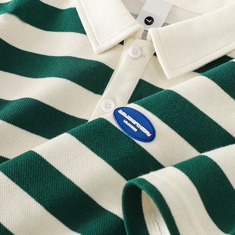 Áo Thun POLO Tay Ngắn Kẻ Sọc Phong Cách Nhật Bản Thời Trang Mùa Hè Mới 2023